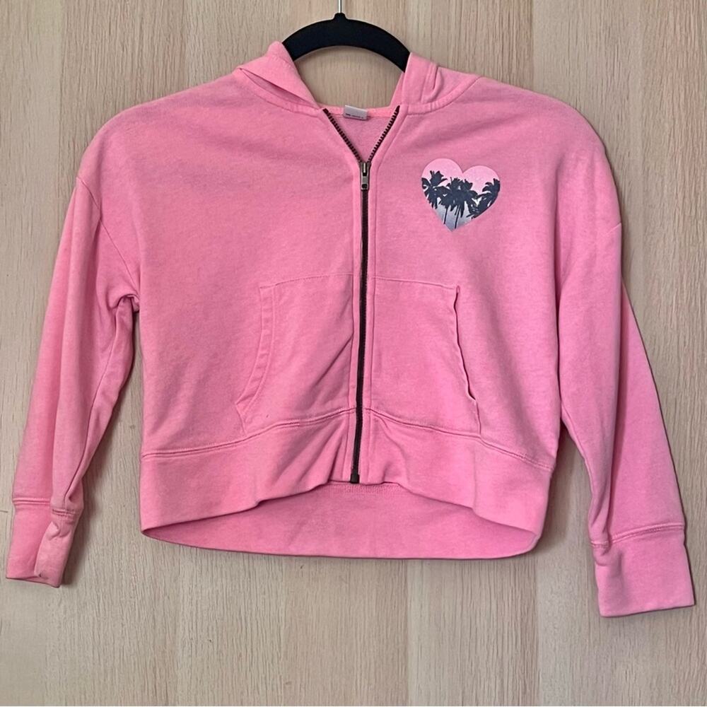 Old Navy Girls Pink Heart Zip Up Jacket